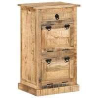 vidaXL 4-Layer Shoe Cabinet with Drawer Solid Rough Mango Wood