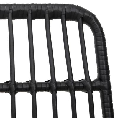 vidaXL Patio Chairs 2 pcs Black 18.9"x24.4"x33.1" PE Rattan