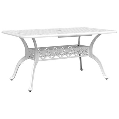 vidaXL 5 Piece Patio Dining Set White Cast Aluminum