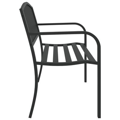 vidaXL Patio Bench 46.9" Black Steel