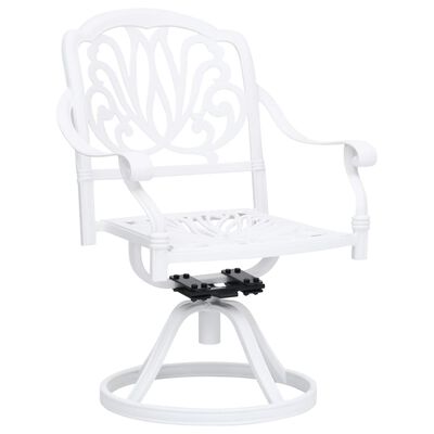 vidaXL 5 Piece Bistro Set Cast Aluminum White