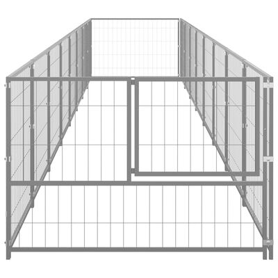 vidaXL Dog Kennel Silver 86.1 ft² Steel