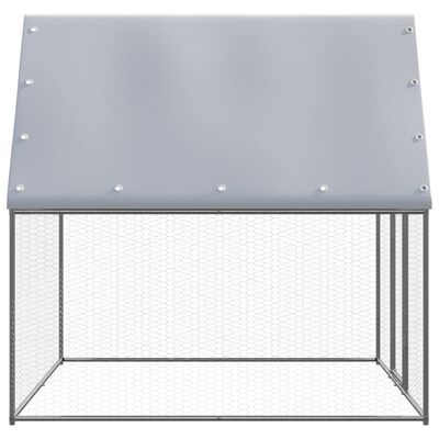 vidaXL Outdoor Chicken Cage 6.6'x6.6'x6.6' Galvanized Steel