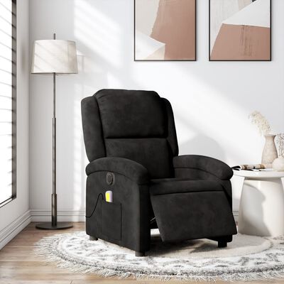 vidaXL Electric Massage Recliner Chair Black Velvet