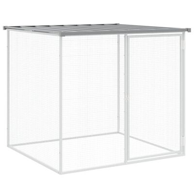 vidaXL Chicken Cage with Roof Light Gray 40.6"x38.6"x35.4" Galvanized Steel