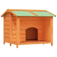 vidaXL Dog Kennel Brown 37.8"x34.3"x31.7" Solid Wood Pine