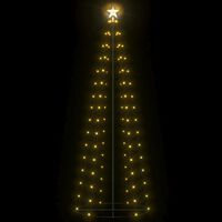 vidaXL Christmas Cone Tree Warm White 100 LEDs Decoration 2x6 ft