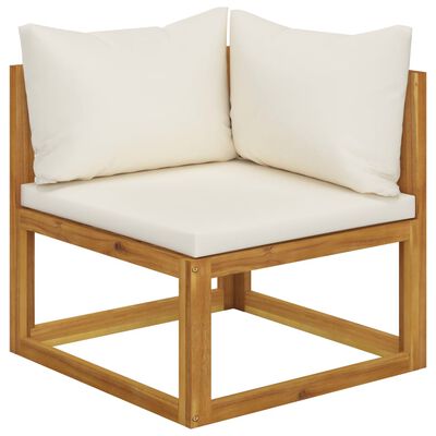 vidaXL 8 Piece Patio Lounge Set with Cushion Cream Solid Acacia Wood