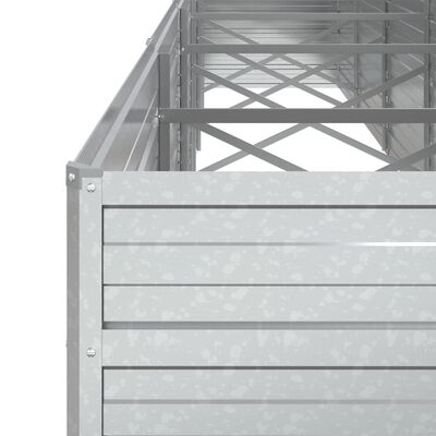 vidaXL Garden Raised Bed 236.2"x31.5"x30.3" Galvanized Steel Silver