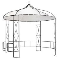 vidaXL Gazebo 118.1"x114.2" White Round