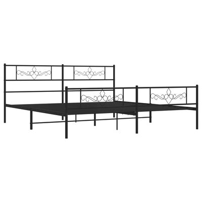 vidaXL Metal Bed Frame with Headboard&Footboard Black 72"x83.9" California King