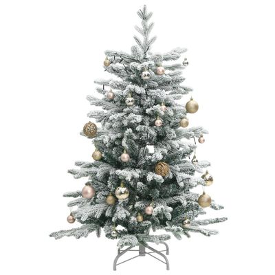 vidaXL Artificial Hinged Christmas Tree 150 LEDs & Ball Set 59.1"