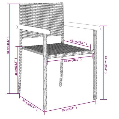 vidaXL 5 Piece Patio Dining Set Black