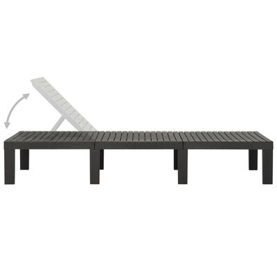 vidaXL Sun Lounger Plastic Anthracite