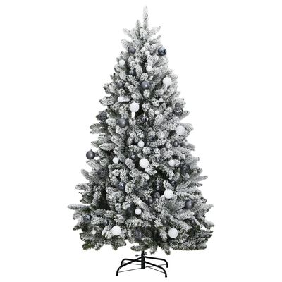 vidaXL Artificial Hinged Christmas Tree 300 LEDs & Ball Set 70.9"