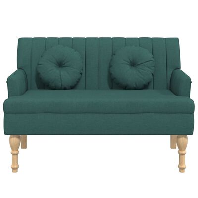 vidaXL Bench with Cushions Dark Green 44.5"x25.4"x29.7" Fabric