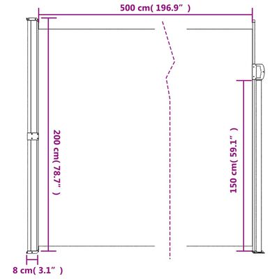 vidaXL Retractable Side Awning Anthracite 78.7"x196.9"