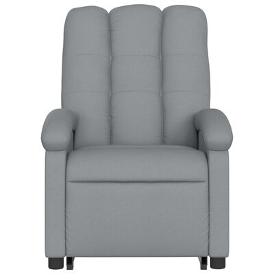 vidaXL Electric Stand up Massage Recliner Chair Light Gray Fabric