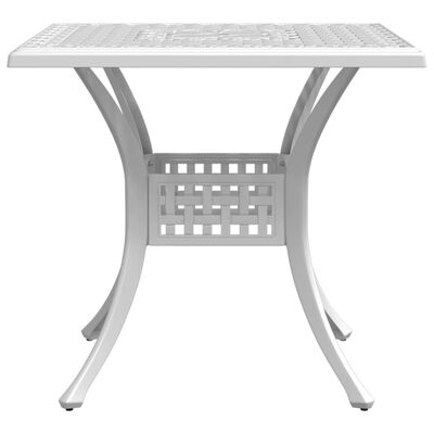 vidaXL Patio Table White 31.5"x31.5"x29.5" Cast Aluminum