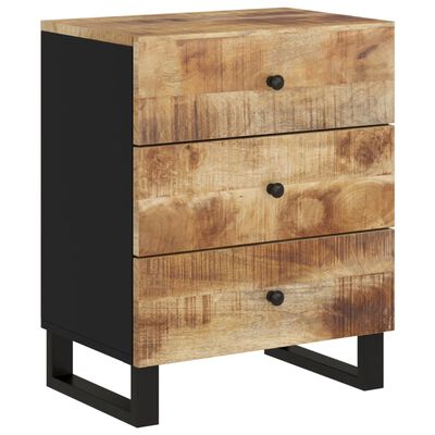 vidaXL Bedside Cabinet 19.7"x13"x24.4" Solid Wood Mango&Engineered Wood