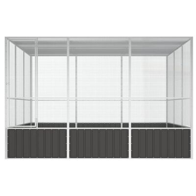 vidaXL Bird Cage Anthracite 119.1"x127.8"x83.3" Galvanized Steel