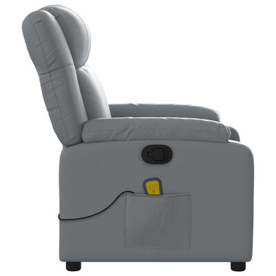 vidaXL Massage Recliner Chair Gray Faux Leather