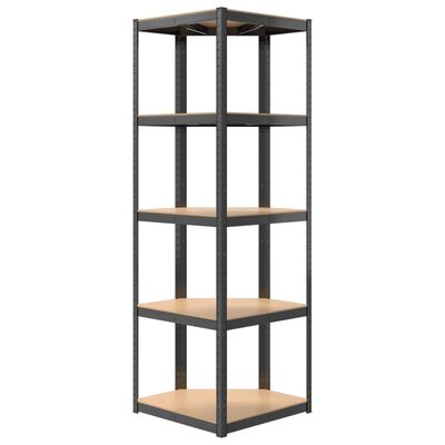 vidaXL 5-Layer Shelves 3 pcs Anthracite Steel&Engineered Wood