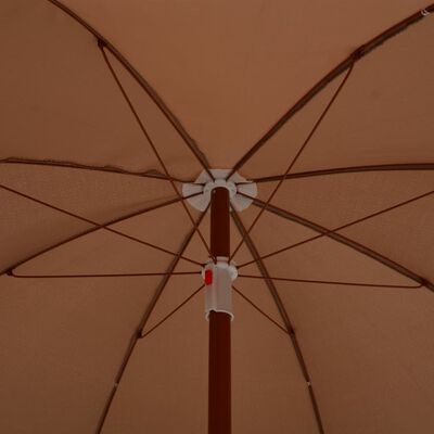 vidaXL Garden Parasol with Steel Pole 70.9" Taupe