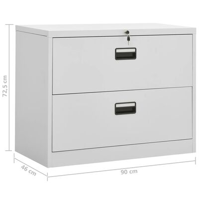 vidaXL Filing Cabinet Light Gray 35.4"x18.1"x28.5" Steel