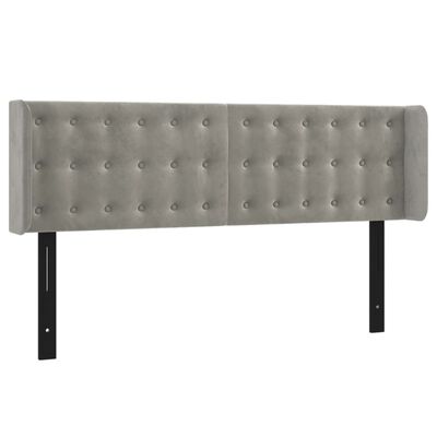 vidaXL LED Headboard Light Gray 57.9"x6.3"x30.7"/34.6" Velvet