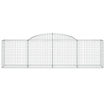 vidaXL Arched Gabion Baskets 11 pcs 118.1"x19.7"x31.5"/39.4" Galvanized Iron