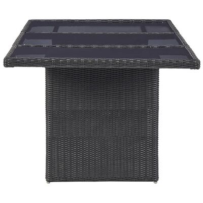 vidaXL 9 Piece Patio Dining Set Poly Rattan Black