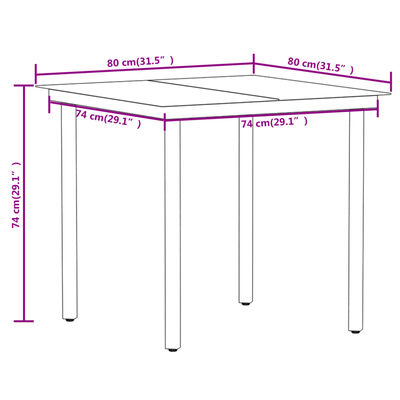 vidaXL 3 Piece Patio Dining Set Oak