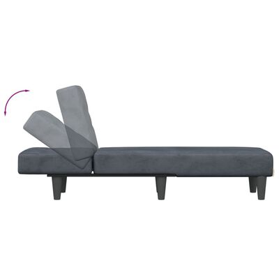 vidaXL Chaise Longue Dark Gray Velvet