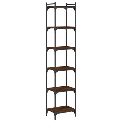 vidaXL Bookcase 6-Tier Brown Oak 15.7"x11.8"x74" Engineered Wood