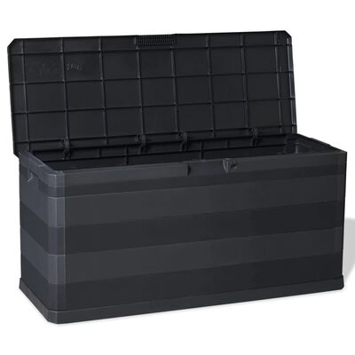 vidaXL Patio Storage Box Black 46.1"x17.7"x22"