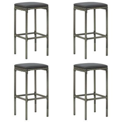 vidaXL 5 Piece Patio Bar Set with Cushions Gray