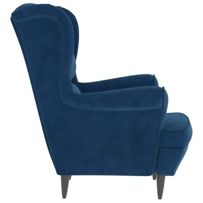 vidaXL Armchair Blue Velvet