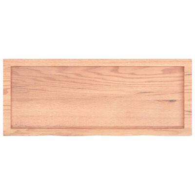 vidaXL Wall Shelf Light Brown 39.4"x15.7"x(0.8"-2.4") Treated Solid Wood Oak