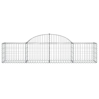 vidaXL Arched Gabion Baskets 9 pcs 78.7"x19.7"x15.7"/23.6" Galvanized Iron