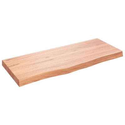vidaXL Wall Shelf Light Brown 39.4"x15.7"x(0.8"-2.4") Treated Solid Wood Oak