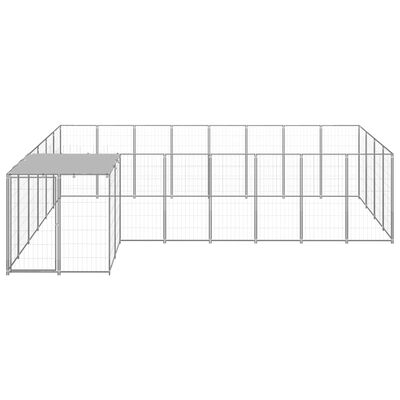 vidaXL Dog Kennel Silver 117.2 ft² Steel