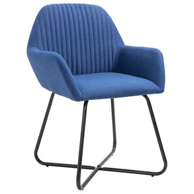 vidaXL Dining Chairs 2 pcs Blue Fabric