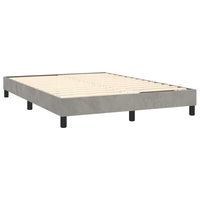 vidaXL Bed Frame Light Gray 59.8"x79.9" Queen Velvet