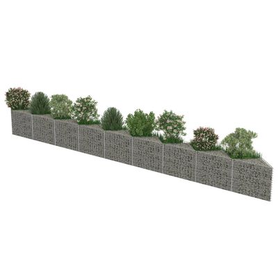 vidaXL Gabion Wall Galvanized Steel 248"x11.8"x19.7"