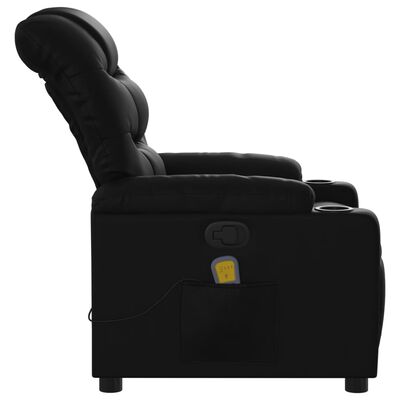 vidaXL Massage Recliner Chair Black Faux Leather