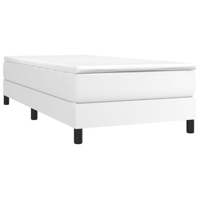 vidaXL Bed Frame White 39.4"x79.9" Twin XL Faux Leather