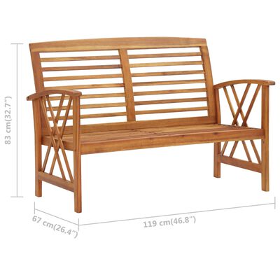 vidaXL Patio Bench 46.9" Solid Acacia Wood