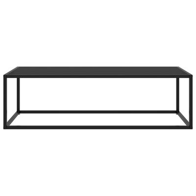 vidaXL Coffee Table Black with Black Glass 47.2"x19.7"x13.8"