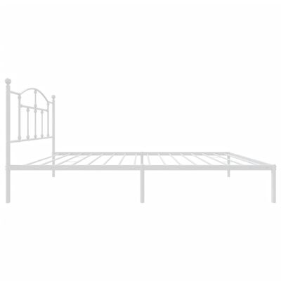 vidaXL Metal Bed Frame without Mattress with Headboard White 39.4"x78.7"